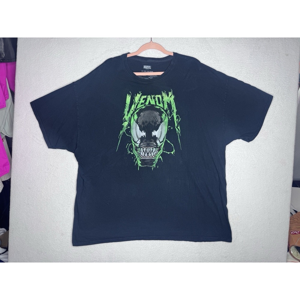 Marvel Venom Graphic T Shirt 3X Black Green Symbiote Comic Book Tee